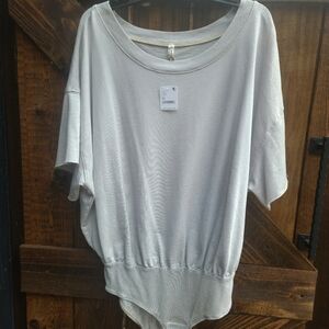 FREE PEOPLE INTIMATELY COZY COOL GIRL BODYSUIT SIZE M NWT LIGHT GRAY